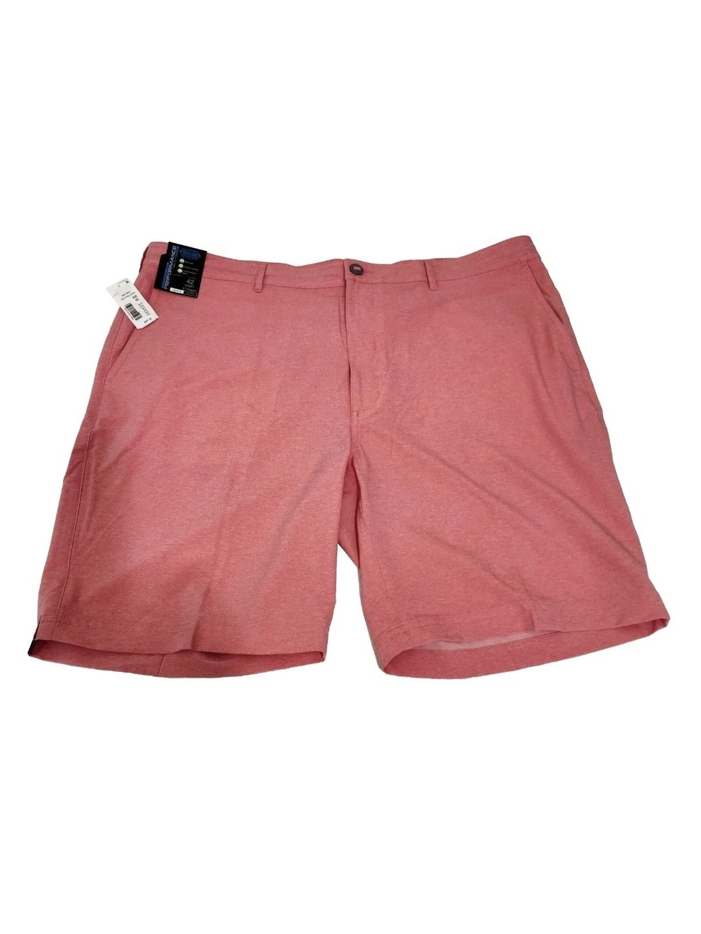 Roundtree & Yorke Men's Heather Coral Flat Front Shorts